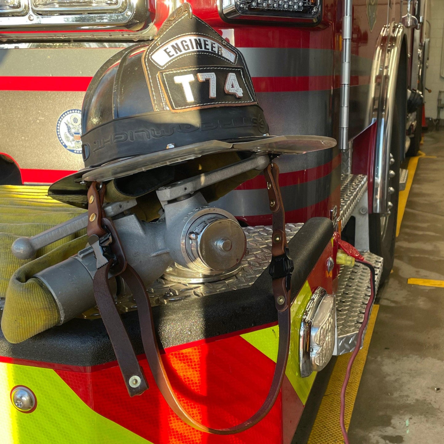 Firefighter Leather Helmet Strap - Still Alarm Leather