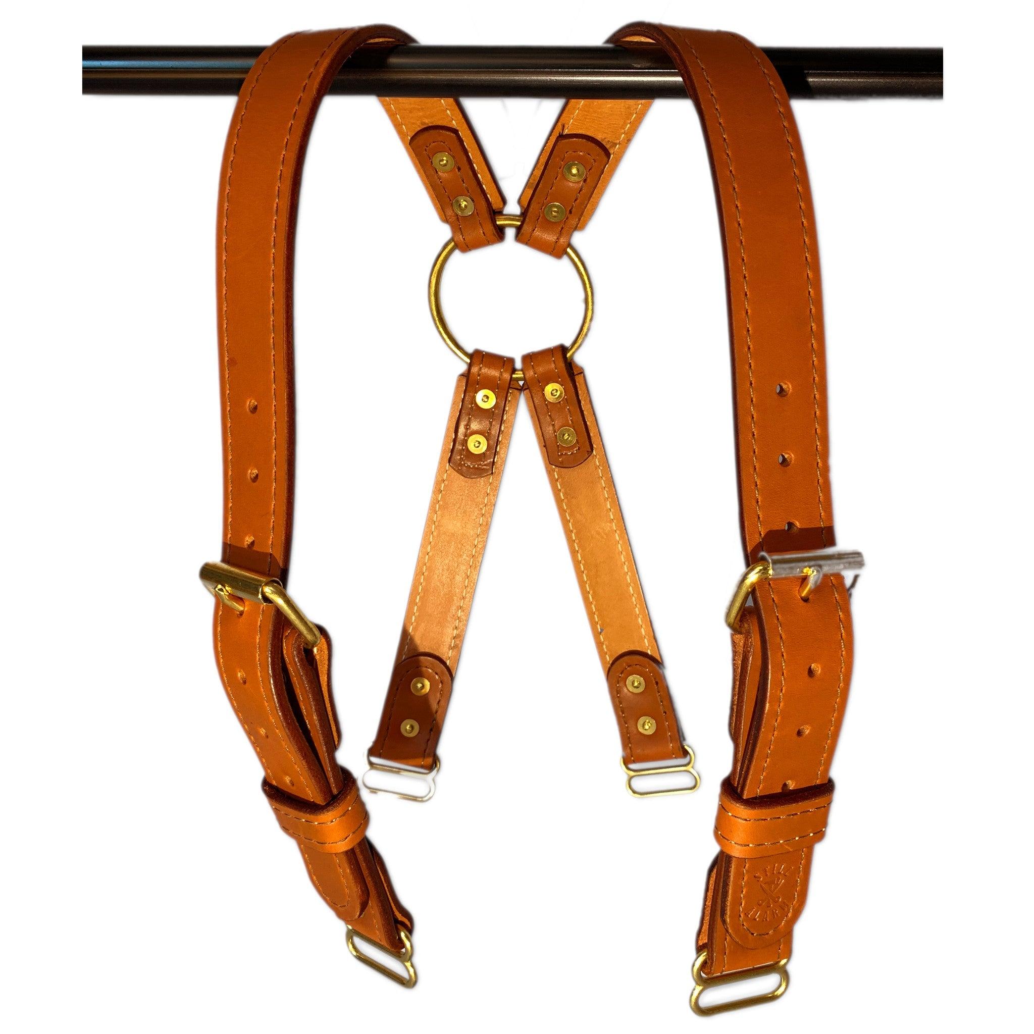 Custom Leather Firefighter Suspenders - Heavy-duty