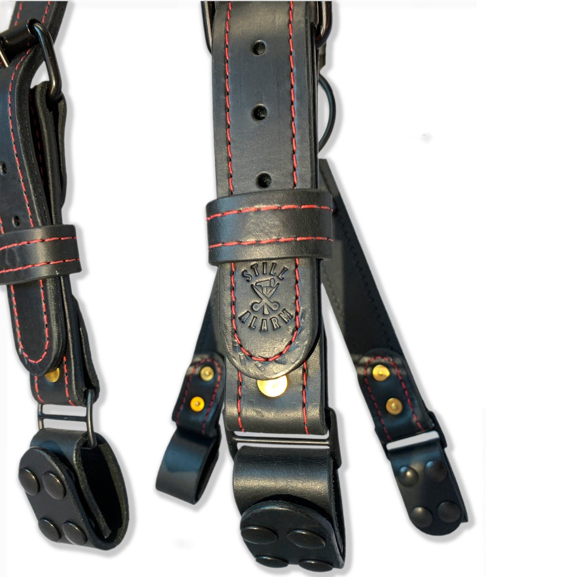 Custom Leather Firefighter Suspenders - Heavy-duty