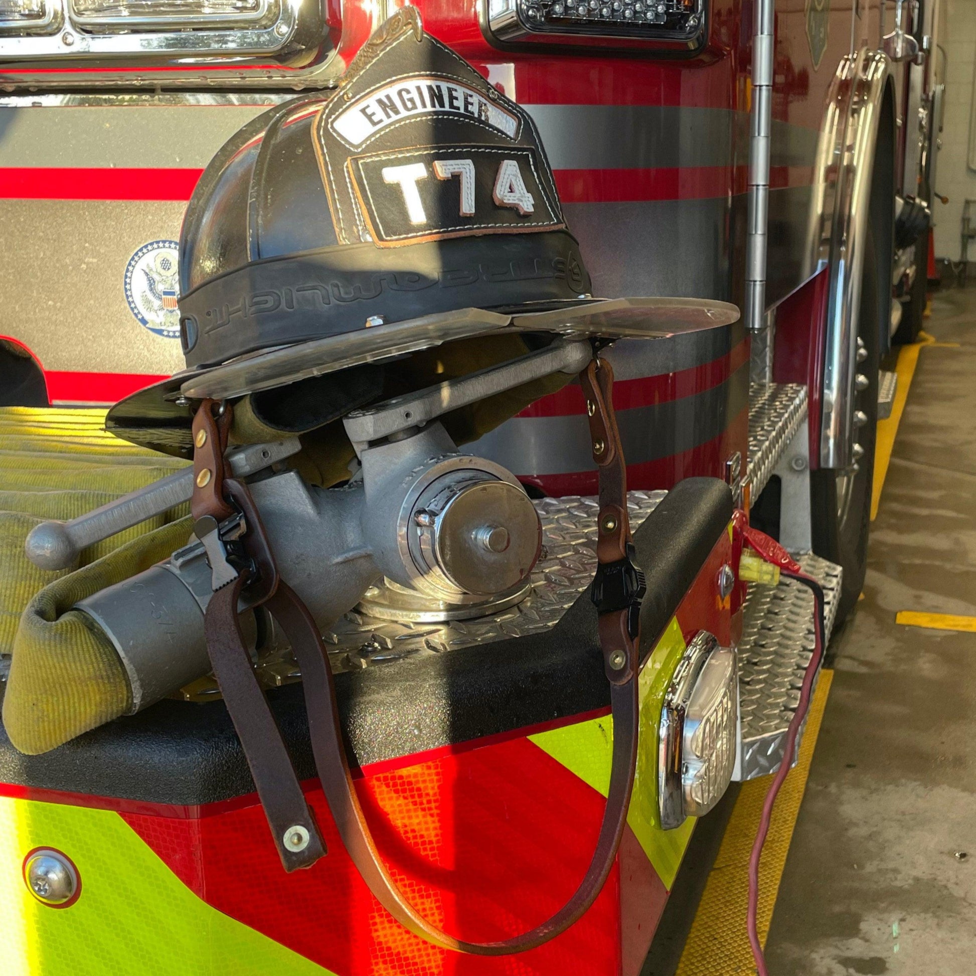 Firefighter Leather Helmet Strap - Still Alarm Leather